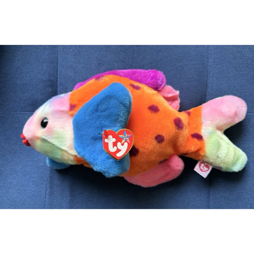Ty Beanie Buddies “Lips” Fish Large 13” Plush, Vintage 1999, Ages 3+, 4-7 Years